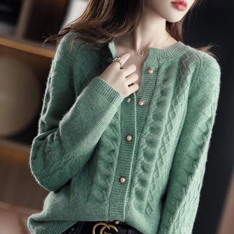 Wool Suit Jacket - Vintage Knitted Cardigan Jacket Women's 2026