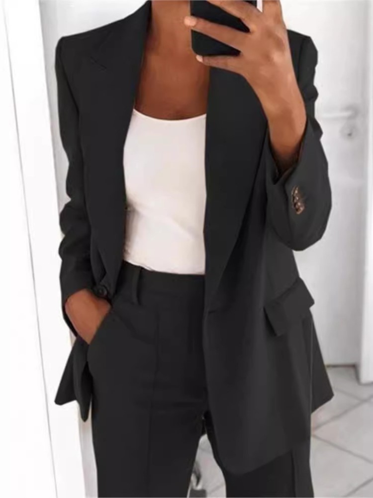 Wool Suit Jacket - Women's Autumn New Fashion Button Collar
