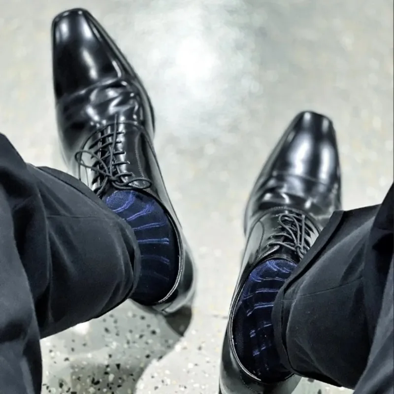 Men Formal Wear Set - Men Striped Socks Man Ultra Thin