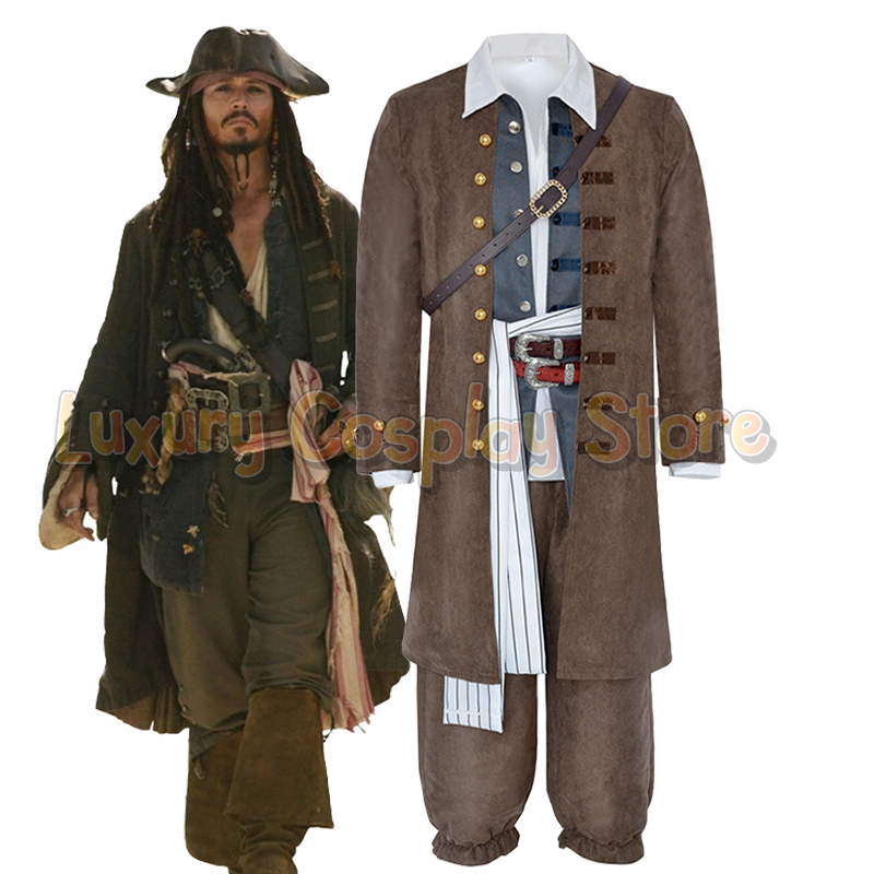 Men Formal Wear Set - Pirates Captain Jack Sparrow Cosplay Costume