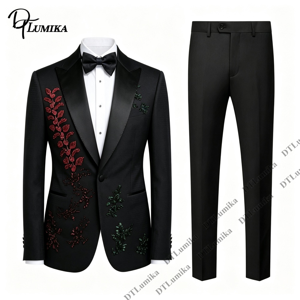 Men'S Formal Wear Attire - Groom Wedding Suits Made‑to‑Order Men Artistic