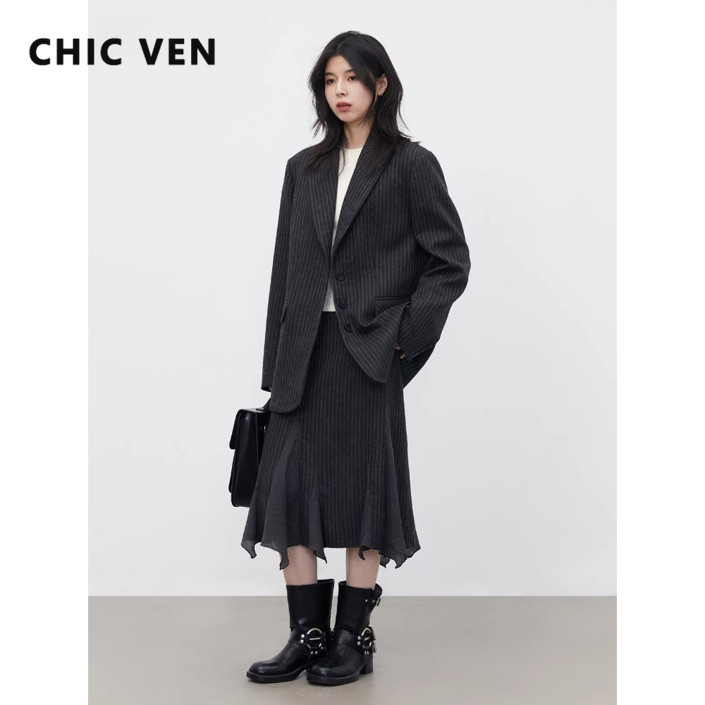 CHIC VEN Fashion Women Woolen  - Wool Suit Jacket 评论和价格