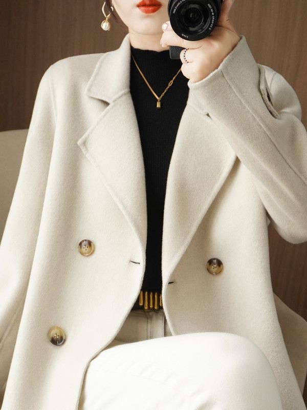 Trendy Thickened Woolen Coat W - Wool Suit Jacket 评论和价格