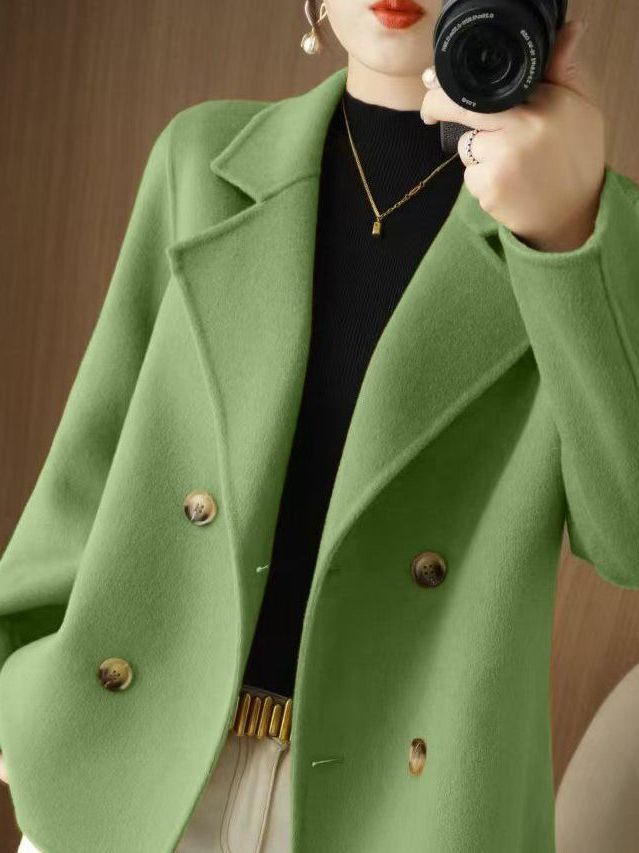 Trendy Thickened Woolen Coat W - Wool Suit Jacket 评论和价格