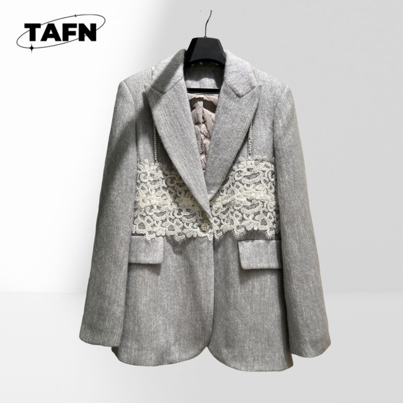 Women Classic Plaid Blazer Sty - Wool Suit Jacket 评论和价格