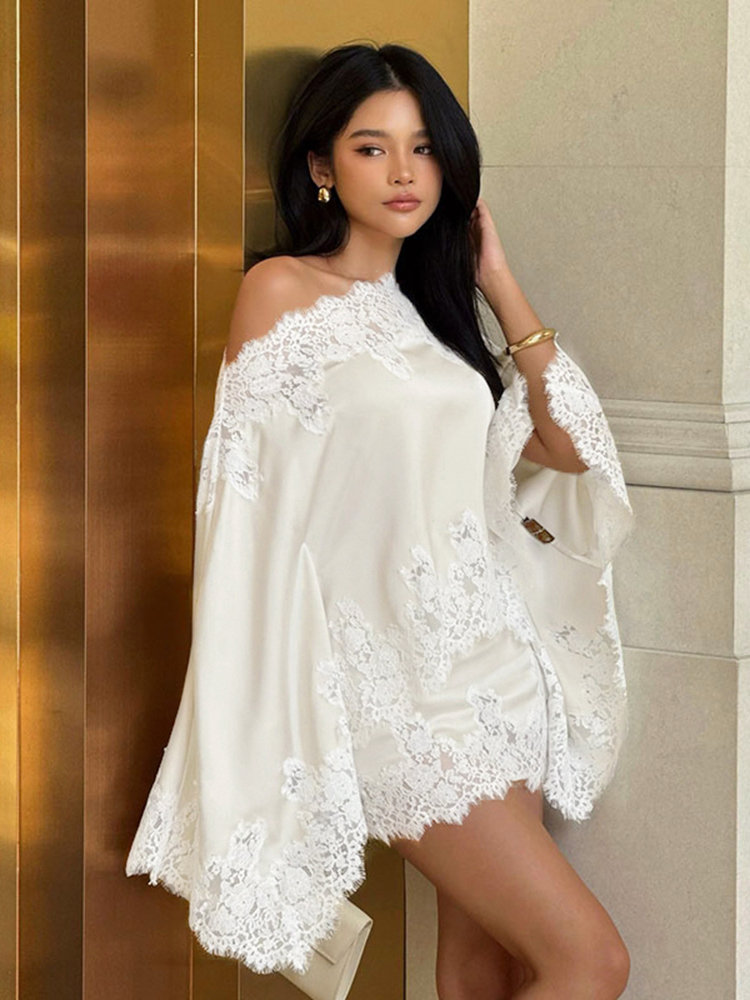 Elegant Lace Patchwork Women's - Men Formal Wear Set 评论和价格