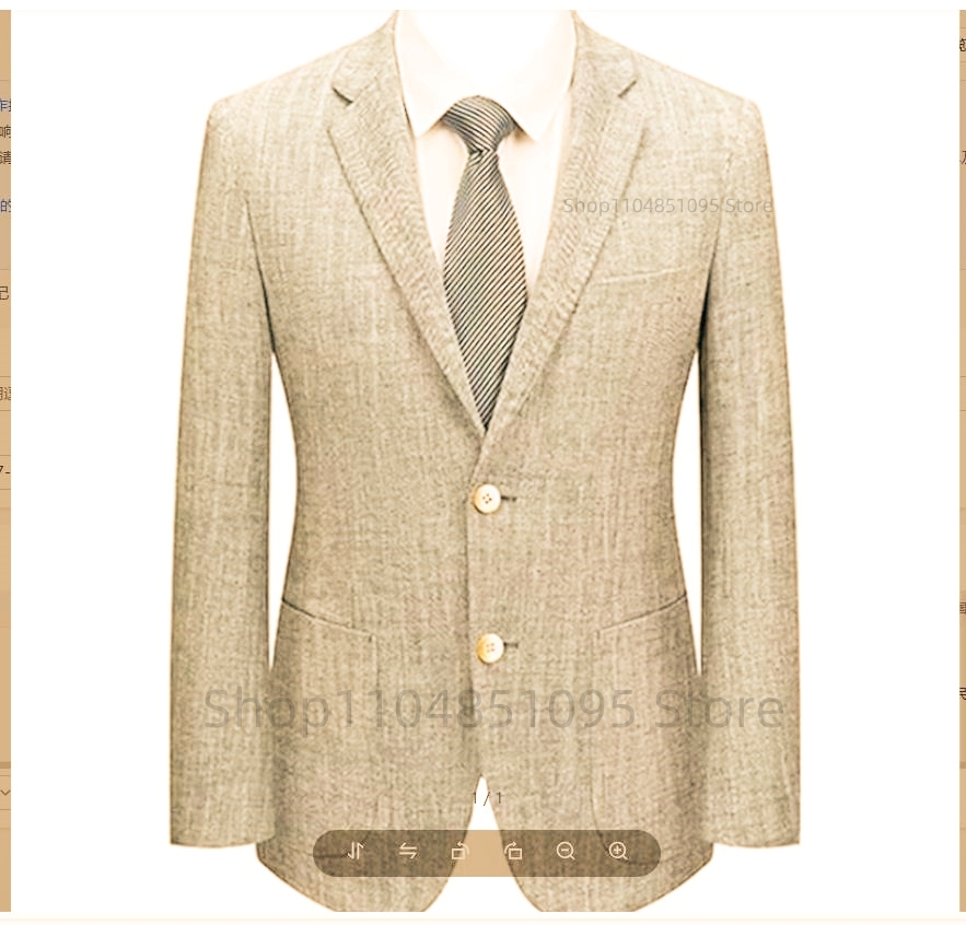 Men's Slim Fit Linen Suit Blaz - Men Formal Wear Summer 评论和价格