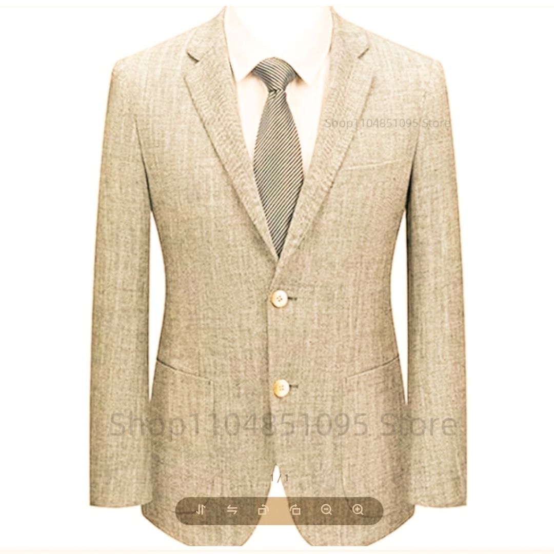 Men's Slim Fit Linen Suit Blaz - Men Formal Wear Summer 评论和价格