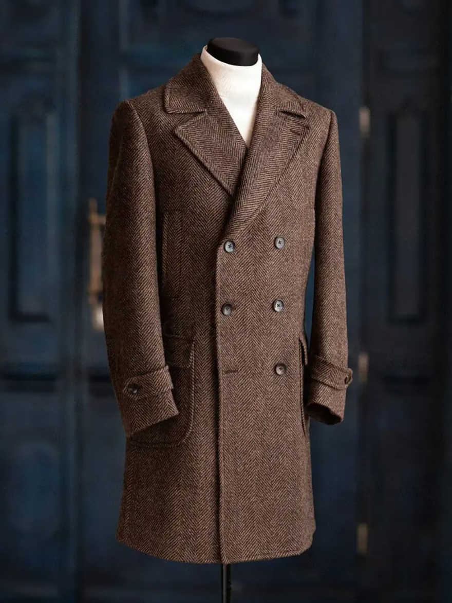 Modern Men Herringbone Overcoa - Men'S Formal Wear No Suit 评论和价格