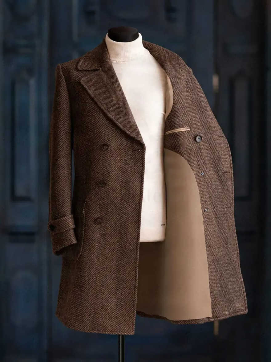 Modern Men Herringbone Overcoa - Men'S Formal Wear No Suit 评论和价格