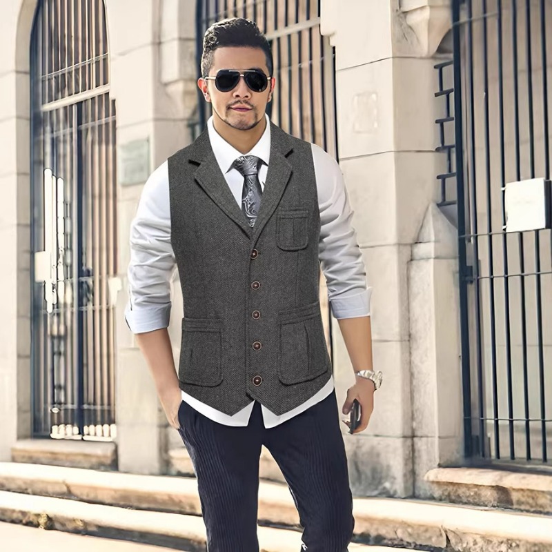 Men's Herringbone Tweed Suit V - Men'S Formal Wear No Suit 评论和价格