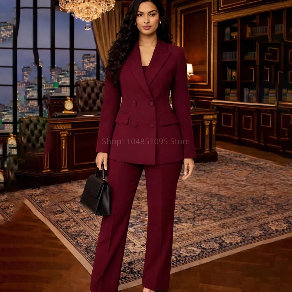 Fashion Chic Burgundy Suits fo - Wool Suit Jacket 评论和价格