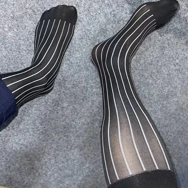 Men Striped Socks Man Ultra Th - Men Formal Wear Set 评论和价格