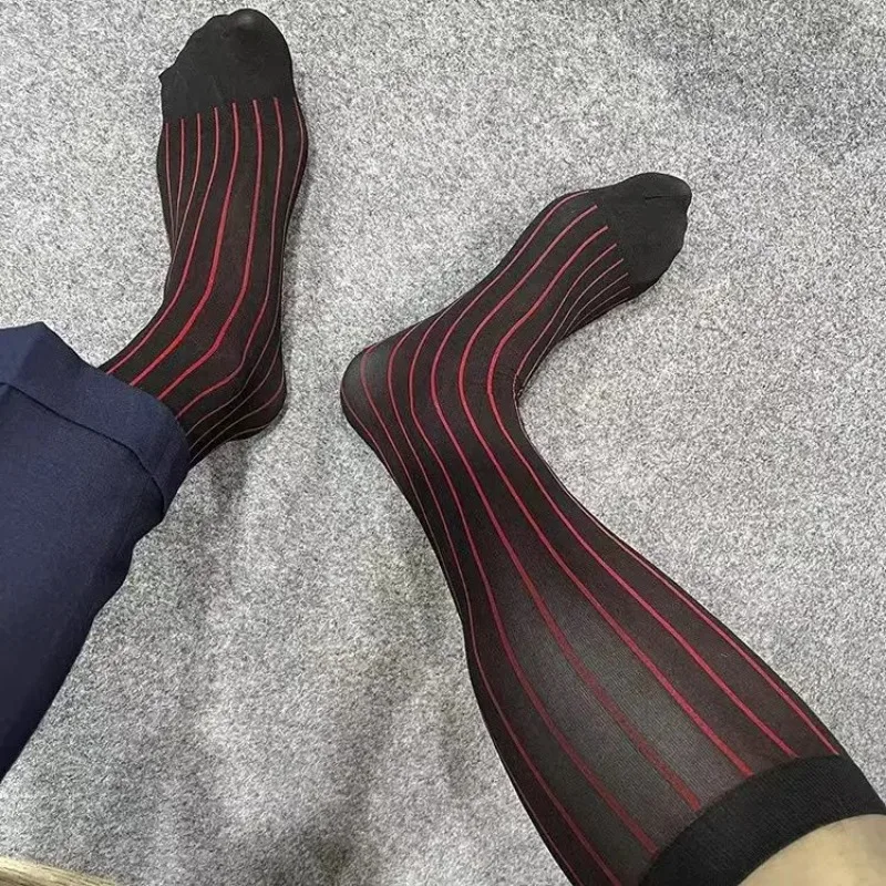 Men Striped Socks Man Ultra Th - Men Formal Wear Set 评论和价格