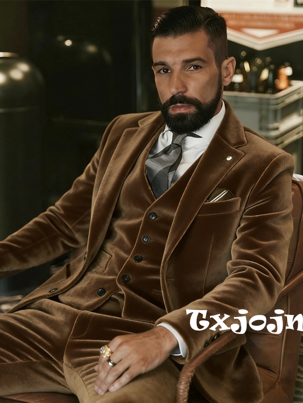 Men's Velvet Suits 3 Pieces Da - Men Formal Wear For Wedding 评论和价格