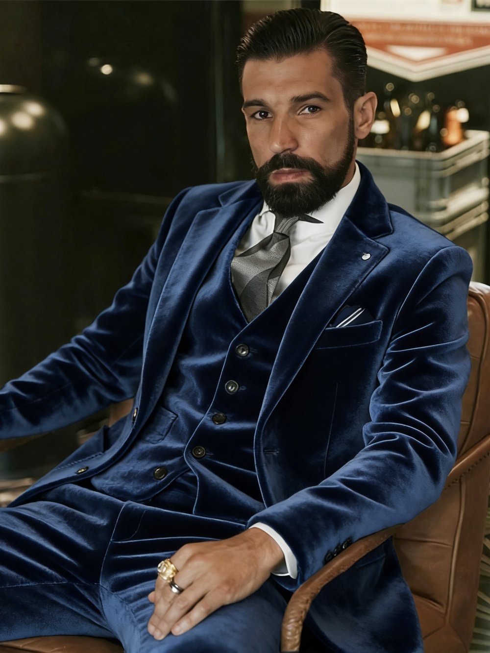 Men's Velvet Suits 3 Pieces Da - Men Formal Wear For Wedding 评论和价格
